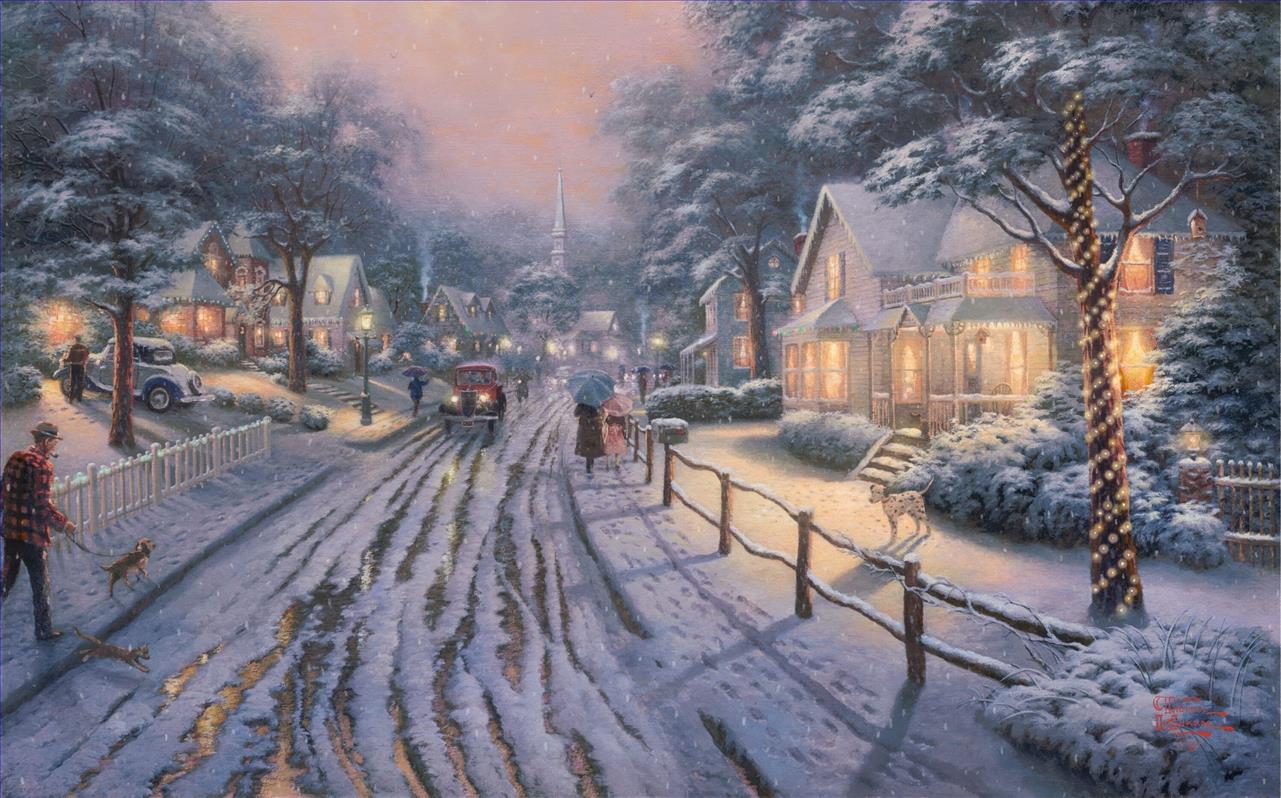 Hometown Christmas Memories Thomas Kinkade Oil Paintings